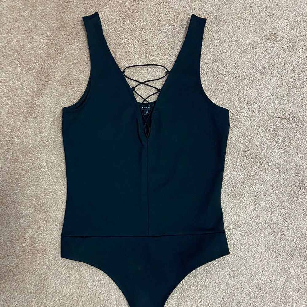 Dynamite Black Lace Up Bodysuit